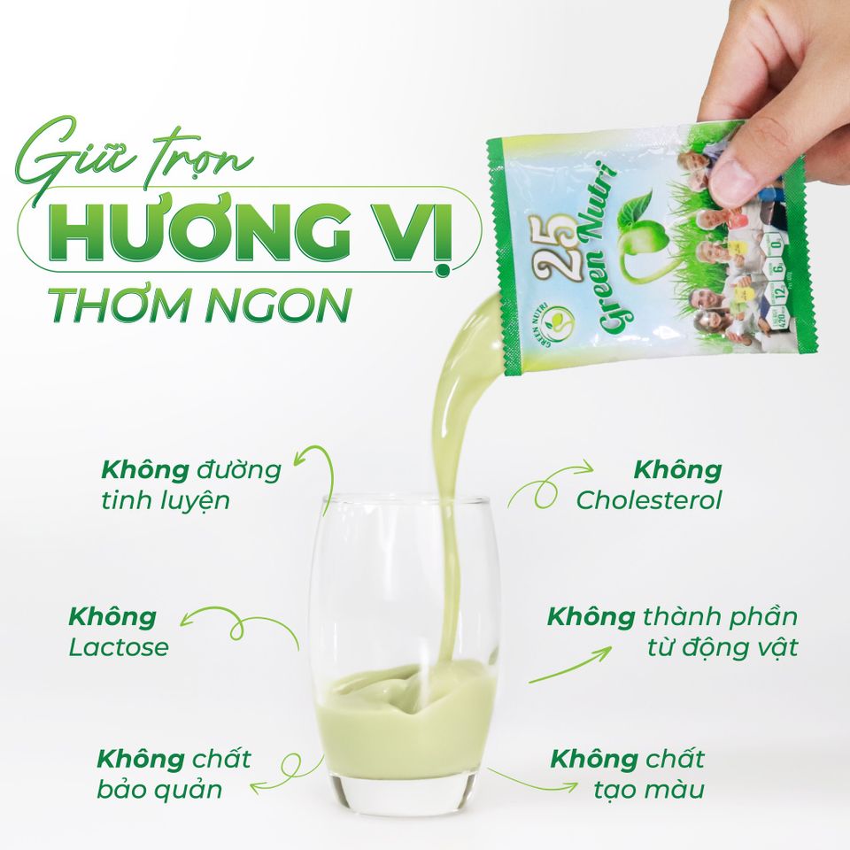 Sữa Hạt Ngũ Cốc 25 Green Nutri Nhập Khẩu - Thanh Lọc Cơ Thể, Vegan, 300gr (12 Gói), Chất Lượng Cao từ Malaysia
